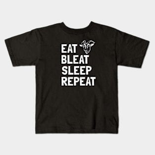 Eat Bleat Sleep Repeat (White) Kids T-Shirt